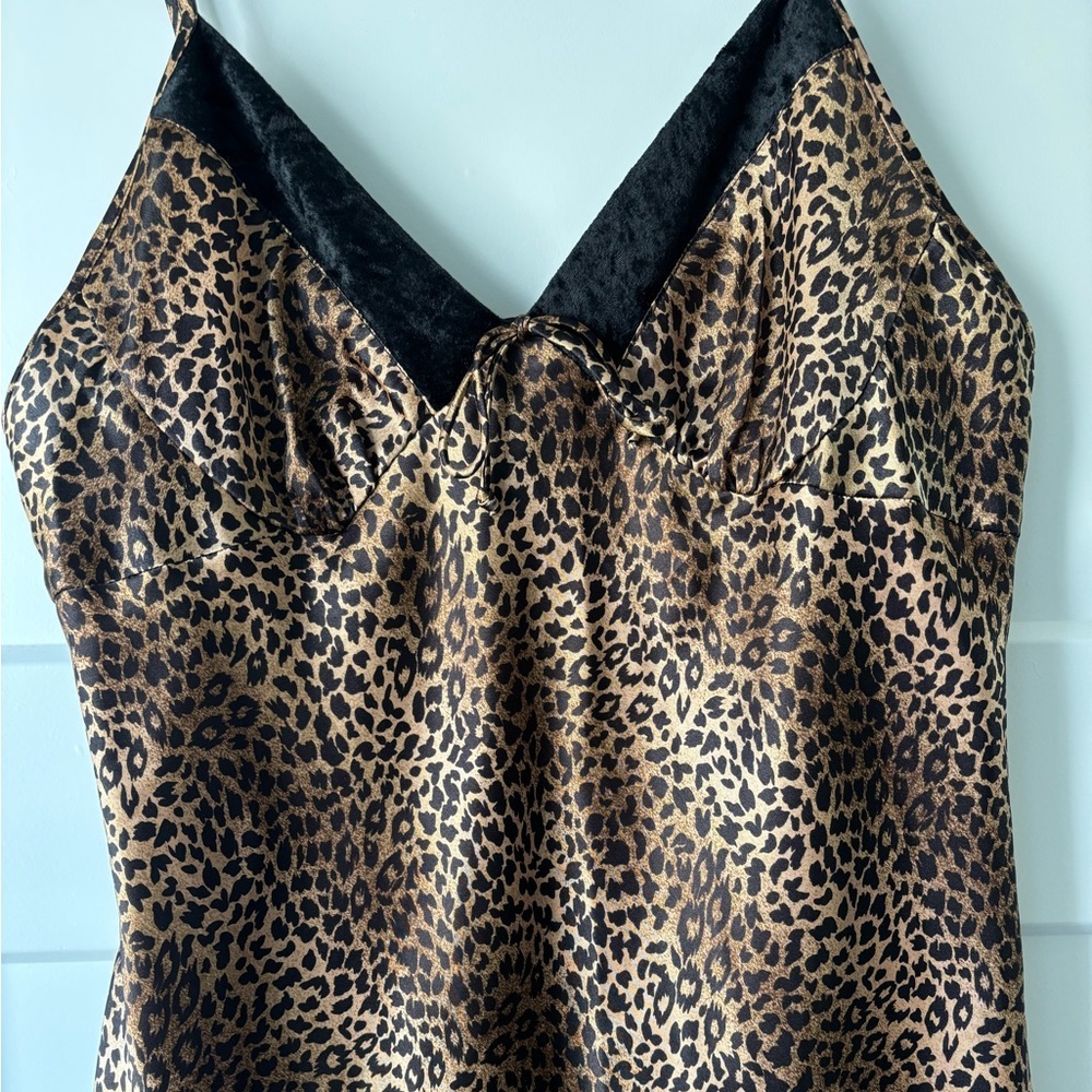 VINTAGE SATIN & VELVET GILLIGAN  & O MALLEY SLIP DRESS NIGHTGOWN LINGERIE sz L - Picture 2 of 7